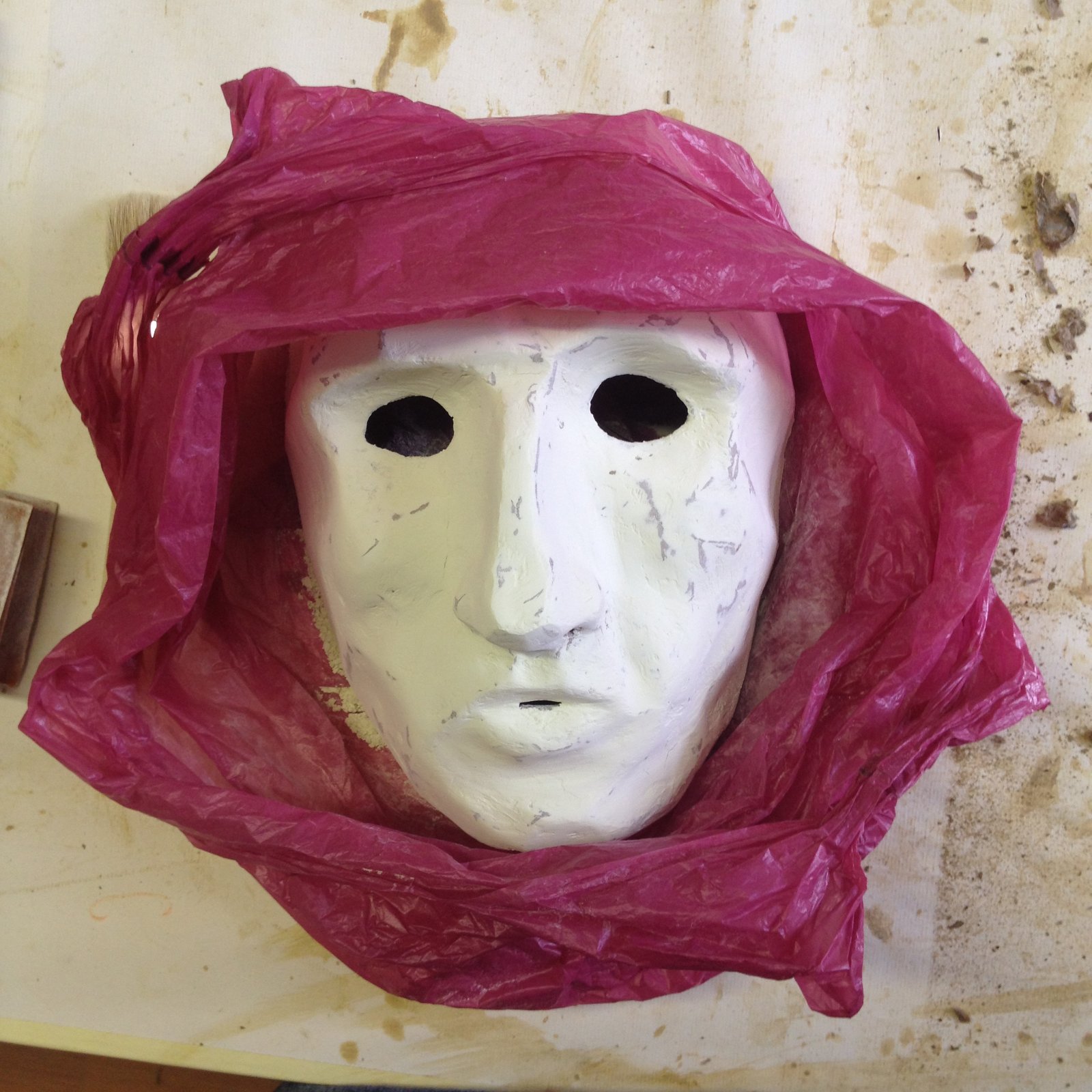 A student's work in progress from a workshop in Ljubljana, Slovenia.